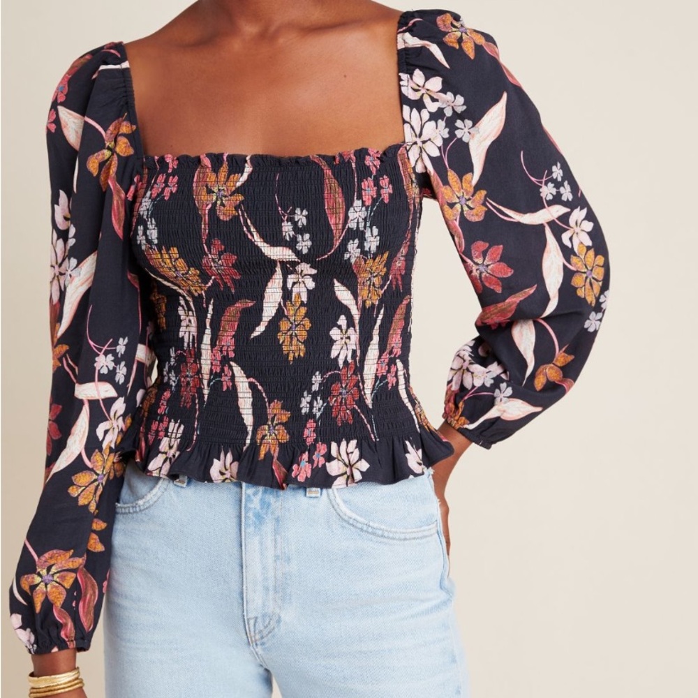 NWT Dolan Smock Blouse With Square Neckline from Anthropologie